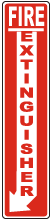 Fire Extinguisher with Left Arrow