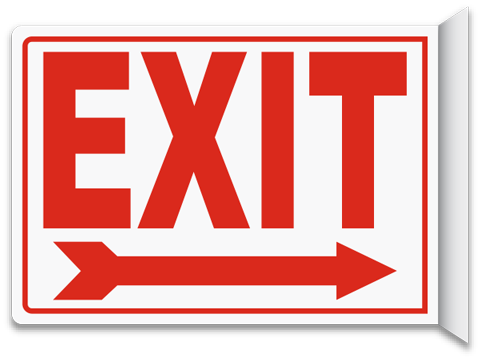 Exit (Right Arrow) 2-Way Sign