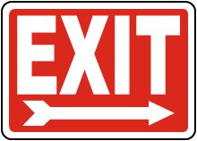 Exit (Right Arrow) Sign