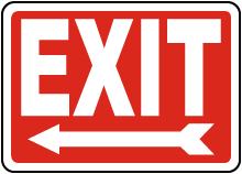 Exit (Left Arrow) Sign