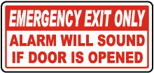 Emergency Exit Only Sign