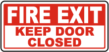 Fire Exit Keep Door Closed Sign
