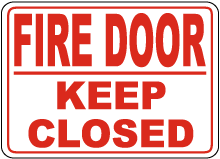 Fire Door Keep Closed Sign