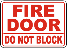 Fire Door Do Not Block Sign