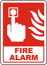 Press For Fire Alarm Sign