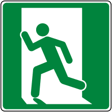Emergency Exit Symbol (Left) Sign