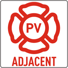 PV - Adjacent Solar Panel Sign