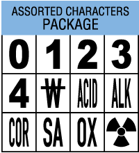 Blank NFPA 704 Diamond Numbers and Characters Package