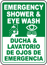Bilingual Shower & Eye Wash Sign