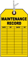 Maintenance Record Tag