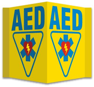3-Way AED Sign
