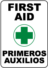 Bilingual First Aid Sign