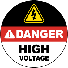 Danger High Voltage Floor Sign