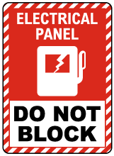Electrical Panel Do Not Block Floor Label