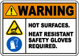 Heat Resistant Safety Gloves Required Sign
