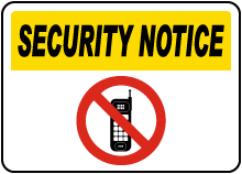 Cell Phones Prohibited Sign