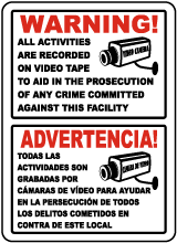 Bilingual Activities Recorded on Video Tape Sign