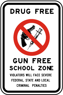 Drug Free Gun Free School Zone Sign