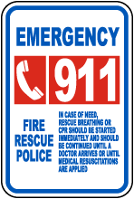 Emergency Call 911 Sign