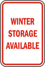 Winter Storage Available Sign