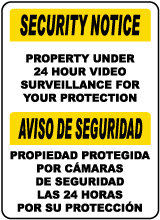 Bilingual Property Under Surveillance Sign