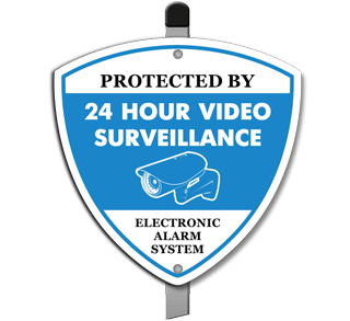 Protected by 24 Hr Video Surveillance Yard Sign
