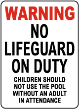 Arkansas No Lifeguard Sign