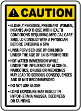 California Spa Warning Sign