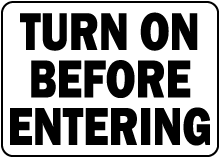 California Turn on Vent Sign