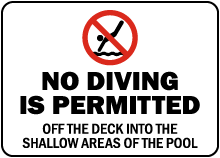 Connecticut No Diving Sign