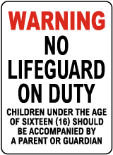 Delaware No Lifeguard Sign