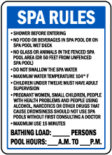 Florida Spa Rules Sign