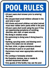 Maine Pool Rules Sign