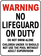 Maryland No Lifeguard Sign