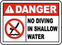 Maryland No Diving Shallow Water Sign