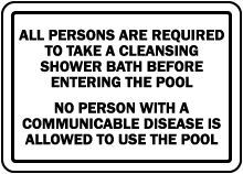 Massachusetts Shower Required Sign