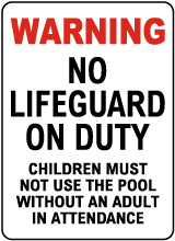 Minnesota No Lifeguard Sign