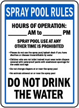 Montana Spray Pool Rules Sign