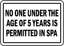 Nebraska No Children Under 5 In Spa Sign