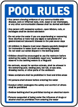 New Jersey Pool Rules Sign