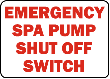 New Jersey Spa Pump Shut Off Sign