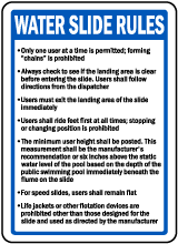 Ohio Water Slide Rules Sign