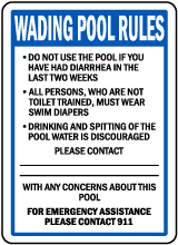 Oregon Wading Pool Rules Sign
