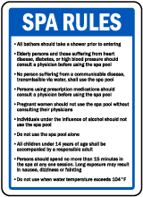 Spa Rules Sign