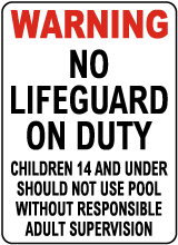 Utah No Lifeguard on Duty Sign