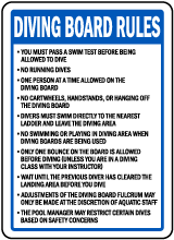 Washington Diving Board Rules Sign