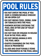 Wisconsin Pool Rules Sign