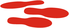 Red Footprints – 3¾ × 11⅞″