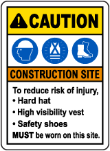To Reduce Risk of Injury PPE Sign