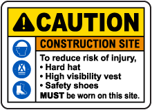 To Reduce Risk of Injury PPE Sign